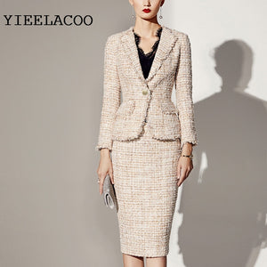 'YIEELACOO' Professional Women's 2 Tweed Piece Suit (xS-2XL)
