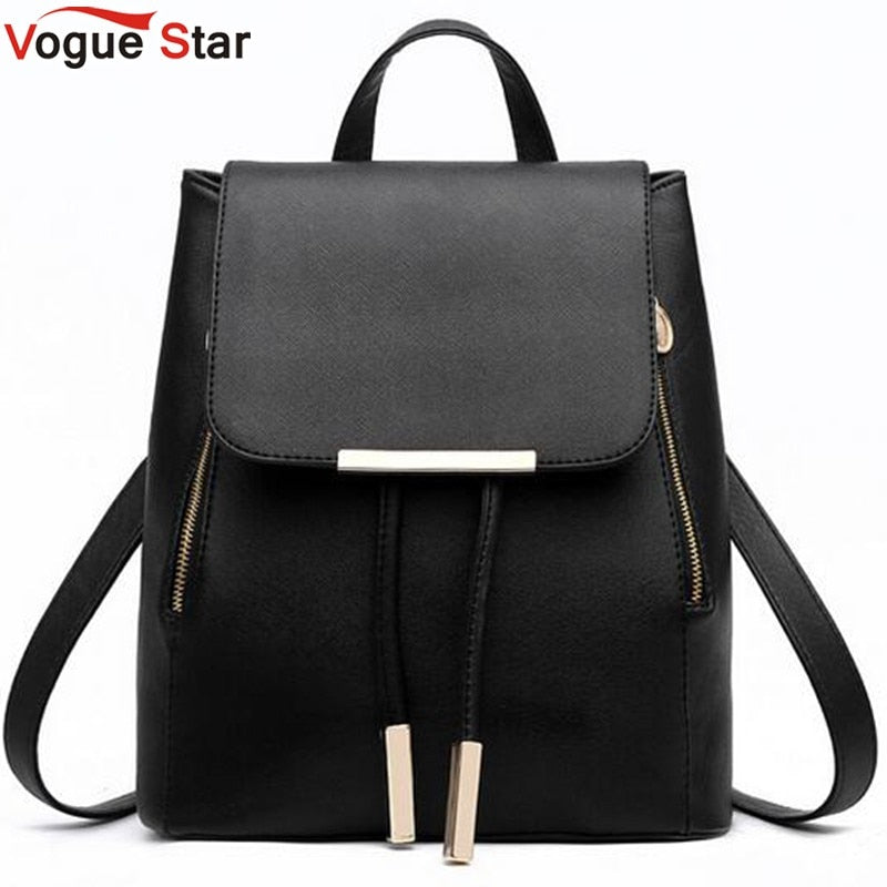 Vogue Star Fashion women backpack  school backpacks for teenage girls women leather backpack school bags mochila LS135