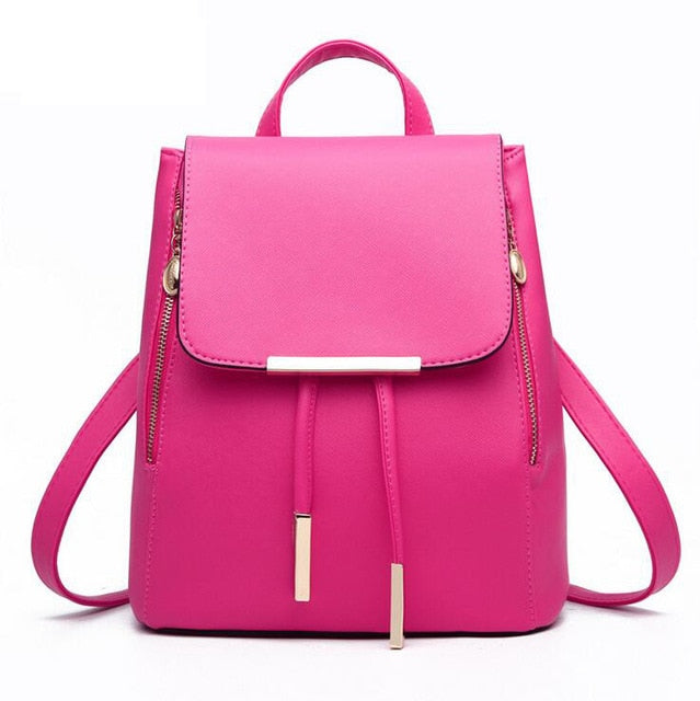 Women Backpack High Quality PU Leather Mochila Escolar School Bags For Teenagers Girls Top-handle Backpacks Herald Fashion