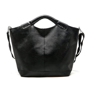 Herald Fashion Casual Hobos Bag Rivet Large Capacity Women Totes Bag Autumn and Winter PU Leather Shoulder Bag