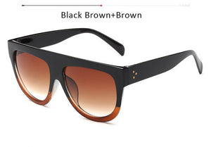 TSHING Fashion Sunglasses Brand Designer Women Flat Top Vintage Sun glasses Female Rivet Shades Big Frame Sunglass UV400 41026