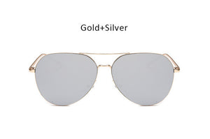 Women Rose Gold Oversized Mirror Aviation Sunglasses Men Brand Designer Vintage Retro Sun Glasses