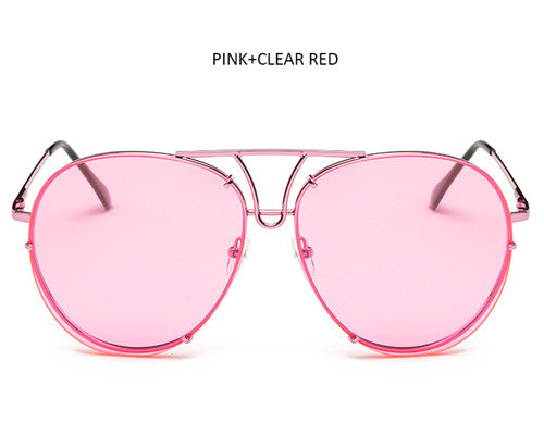 TSHING Fashion Oversized Sunglasses Women Men Brand Designer O Size Clear Ocean Gradient Glasses For Ladies