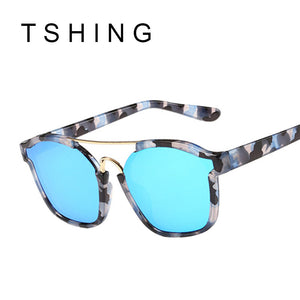 TSHING New Women Flat Sunglasses Fashion Luxury Brand Designer Ladies Mirror Sun Glasses UV400 Oculos Feminino