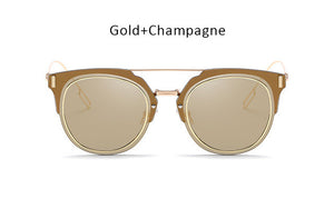 Famous Brand Designer Flat Lens Sunglasses Women Men Celebrity Superstar Plane Mirror Sun Glasses