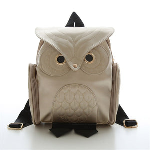 Women Backpack 2017 New Stylish Cool Black PU Leather Owl Backpack Female Shoulder Bag School Bags Herald Fashion mochila