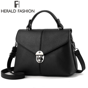 Herald Fashion Brief Women Handbag Solid Flap Shoulder Bag Top-Handle Tote Bags 2017 New Arrival Ladies Messenger Bag