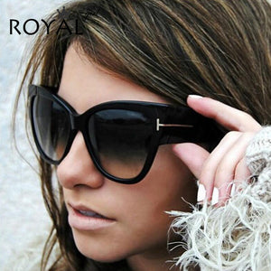 ROYAL GIRL Luxury Brand Designer Women Sunglasses Oversize Acetate Cat Eye Sun Glasses Sexy Shades ss649