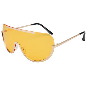 ROYAL GIRL Retro Inspired Women Sunglasses Oversize Shield Metal Half Frame Eyeglasses Frame ss622