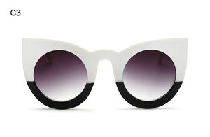 ROYAL GIRL Women Sunglasses Big Frame Mirror Glasses Chunky Cat Eye Sunglasses Women Brand Designer ss811