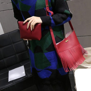 Tassels Women Messenger Bags cross body bags Fashion Leather Bags Hobo Clutch Handbags Shoulder Tote Ladies sac a main