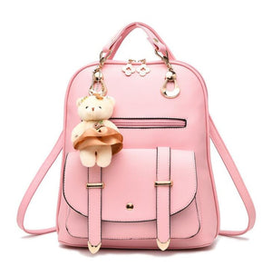 Vogue Star New Designer Women Backpack For Teens Girls Preppy Style School Bag PU Leather Backpacks Ladies High Quality  LB299