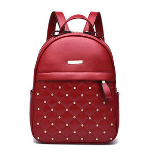 Women Backpack Hot Sale Fashion Causal bags High Quality bead female shoulder bag PU Leather Backpacks for Girls mochila LB271