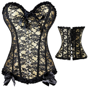 Sexy Women steampunk clothing gothic Plus Size Corsets Lace Up boned Overbust Bustier Waist Cincher Body shaper