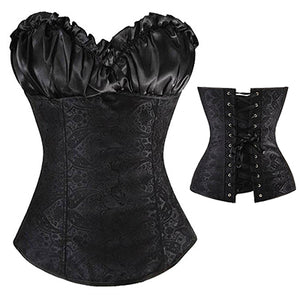 Sexy Women steampunk clothing gothic Plus Size Corsets Lace Up boned Overbust Bustier Waist Cincher Body shaper