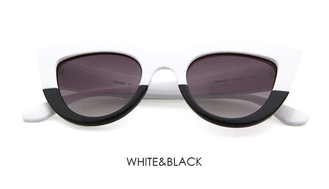 Retro Thick Frame Cat Eye Sunglasses Women Ladies Fashion Brand Designer Mirror Lens Cateye Sun Glasses For Female