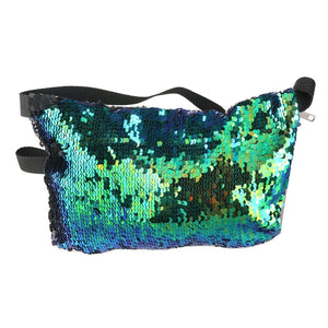 Double Color Sequins Waist Bag Casual Outdoor Sports Bag