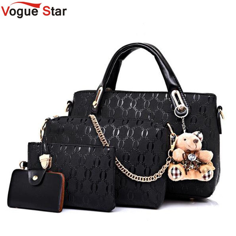 Vogue Star Women Bag Top-Handle Bags Female Famous Brand 2018 Women Messenger Bags Handbag Set PU Leather Composite Bag LB464