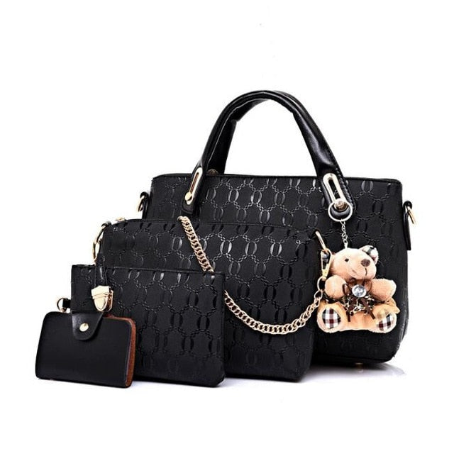 Vogue Star Women Bag Top-Handle Bags Female Famous Brand 2018 Women Messenger Bags Handbag Set PU Leather Composite Bag LB464