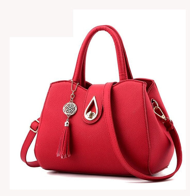 New Fashion Women Handbag Tassel High Quality PU Leather Totes Bags Brief Women Shoulder Bag Ladies Bags LB752