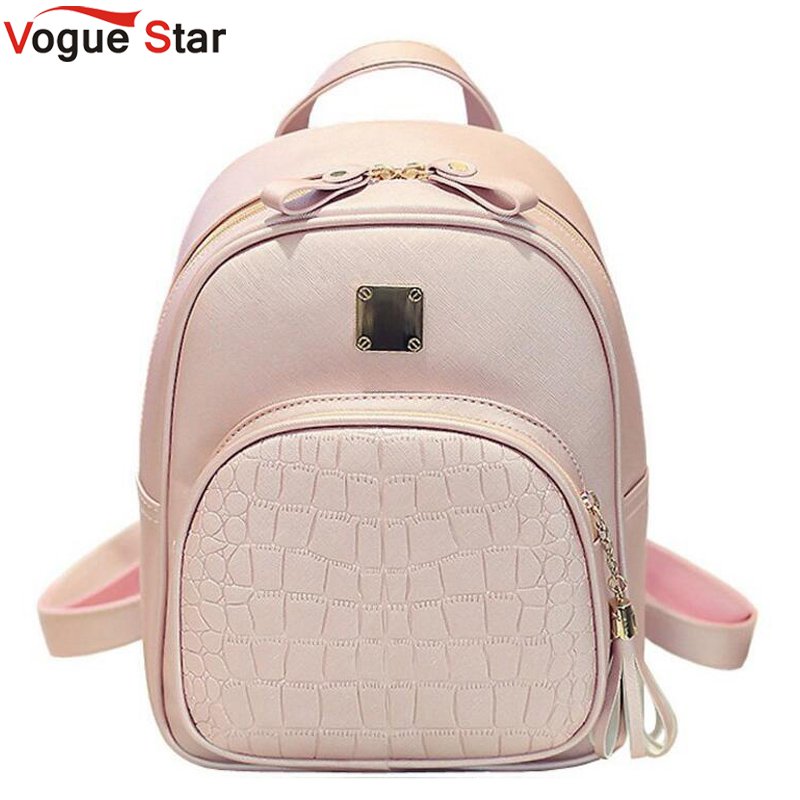 Vogue Star women backpack leather school bags for teenager girls stone sequined female preppy style small backpack LB894