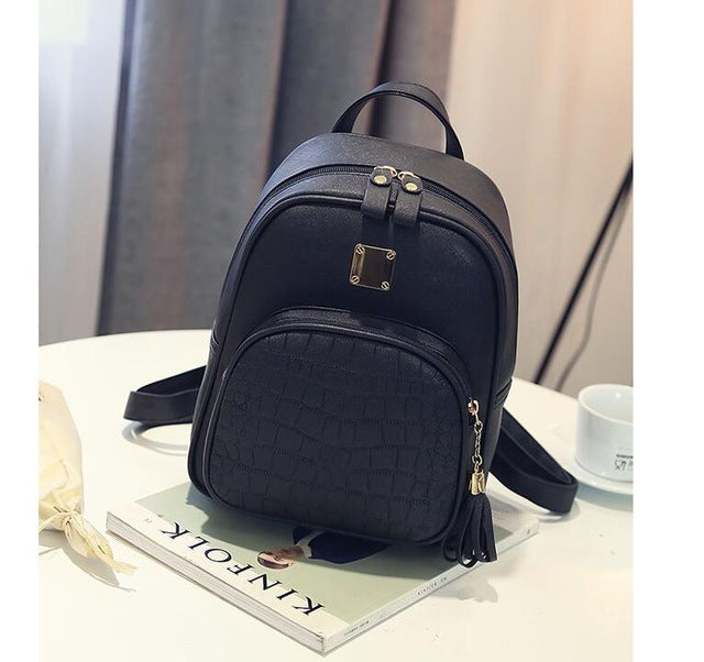 Vogue Star women backpack leather school bags for teenager girls stone sequined female preppy style small backpack LB894