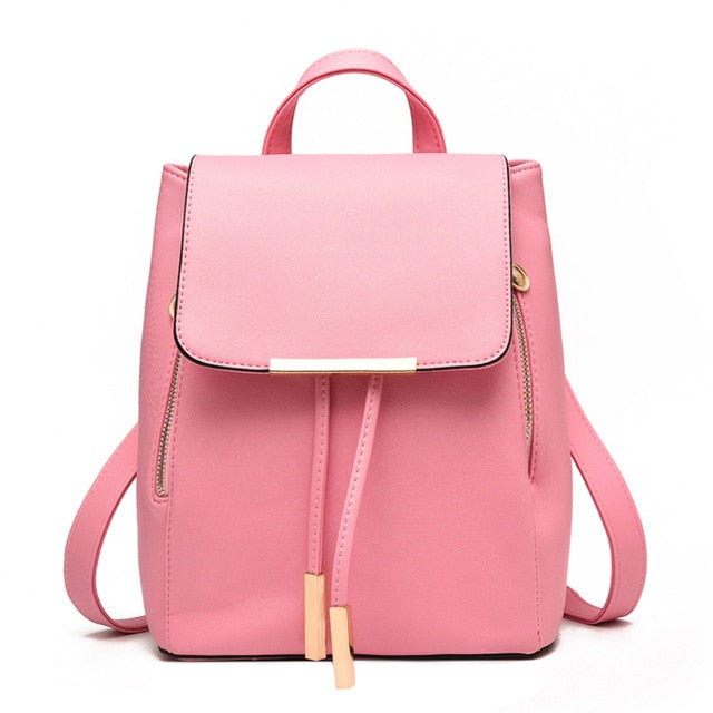 Herald Fashion Preppy Style School Backpack Artificial Leather Women Shoulder Bag Floral School Bag for Teens Girls