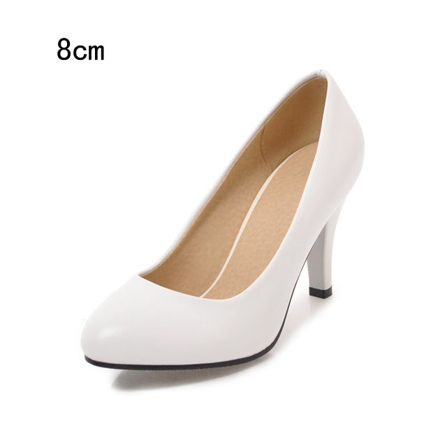 BONJOMARISA [Big Size] Pointed Toe Spiked High Heels Party Wedding Office Shoes