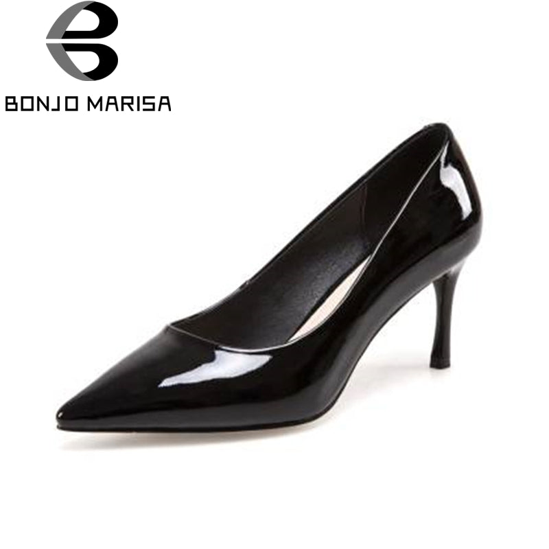 BONJOMARISA [Big Size] Slip On Party Wedding Office High Heel Shoes