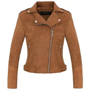 New Fashion Women Suede Motorcycle Jacket
