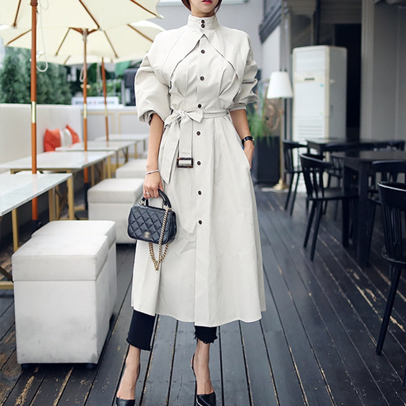 New Arrival High Quality Women's A-Line Trench Coat