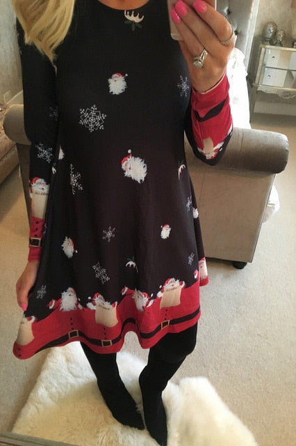 Winter Casual New Year Christmas Mini Dress (S-XXL)